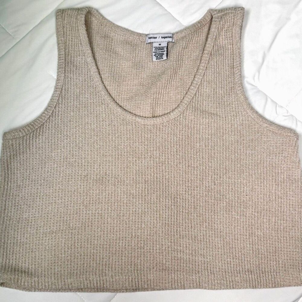 Better Together -Crop Tank Top M Sandy Brown